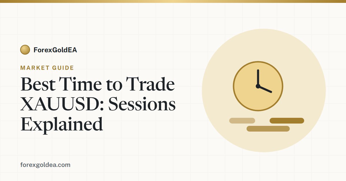 Clock with trading session bars — the best time to trade XAUUSD gold