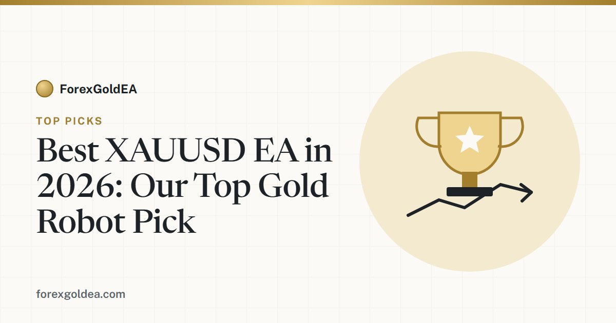Gold trophy over a rising chart — best XAUUSD EA and gold trading robot for 2026