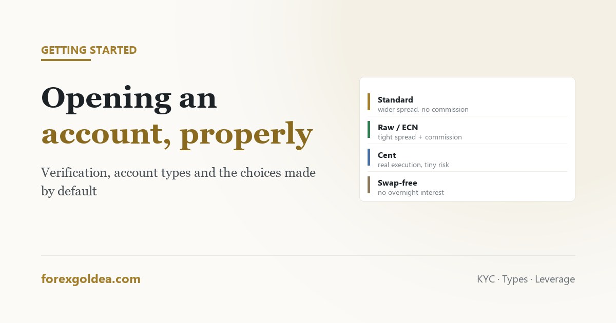 Opening a gold and forex trading account — verification and account types