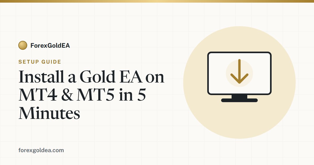 Computer downloading an EA file — installing a gold EA on MT4 and MT5